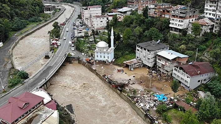 Artvin'in Borçka ilçesindeki sel bölgesi havadan görüntülendi