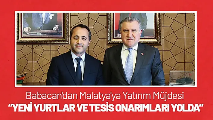 Babacan'dan Malatya'ya Yatırım Müjdesi: 'Yeni Yurtlar ve Tesis Onarımları Yolda'