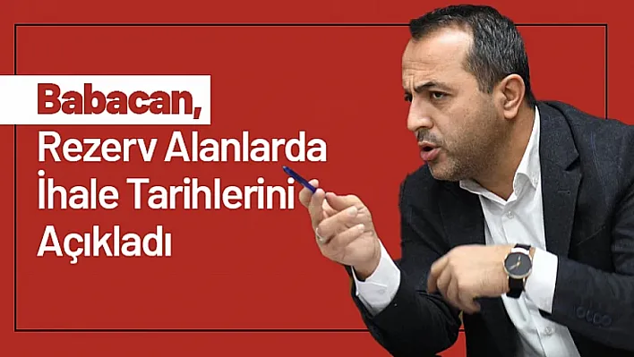 Babacan, Rezerv Alanlarda İhale Tarihlerini Açıkladı