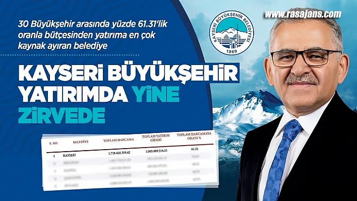 Başkan Büyükkılıç İle Kayseri, 30 Büyükşehir Arasında Yine Zirvede