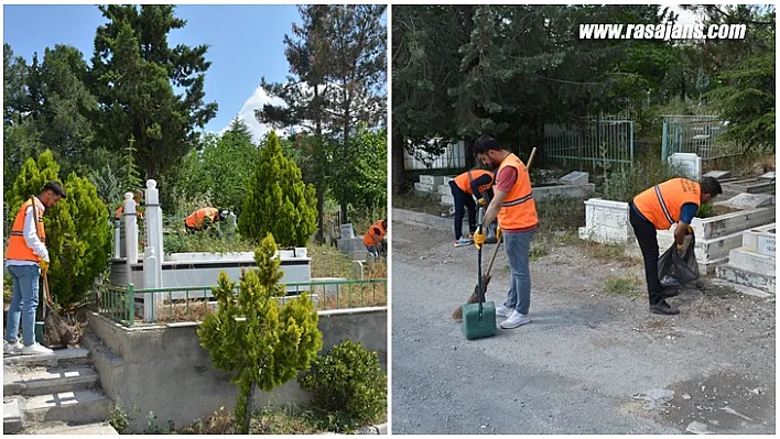 Battalgazi Belediyesi Ekipleri Mezarlıklarda Bakım Çalışması Yaptı