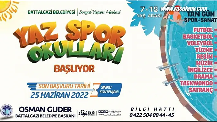 Battalgazi Belediyesi'nden Çocuklara Özel Yaz Spor Okulu