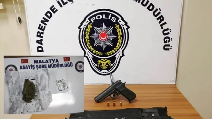 Darende İlçesinde Araç İçinde Silah Yakalandı