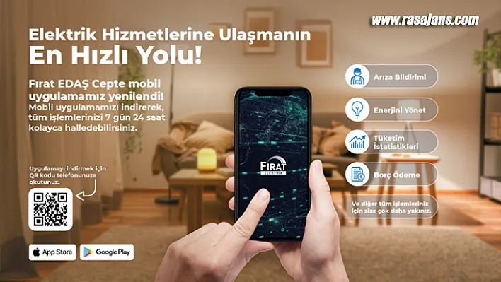 Fırat EDAŞ Cepte' ile tüm elektrik hizmetleri parmağınızın ucunda
