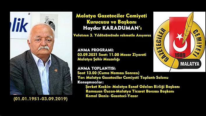 Gazeteci Haydar Karaduman Anılıyor