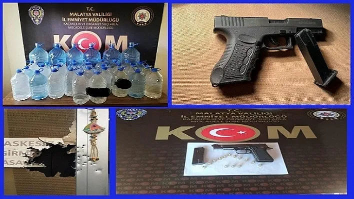 KOM Şube Çalışmalarında Silahlar ve Sahte İçki Ele Geçirildi