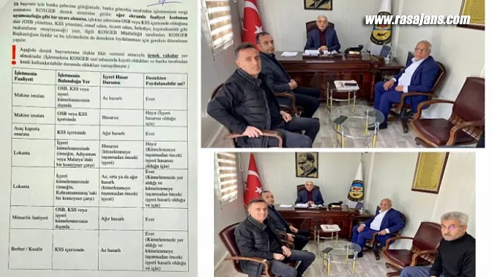 KOSGEB Yöneticilerinden ESKKK Başkanı Ali Evren'e Ziyaret