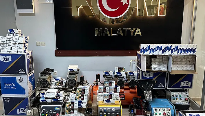 Malatya Emniyeti Kaçak Tütün ve Makaron Üretim Atölyesini Çökertti