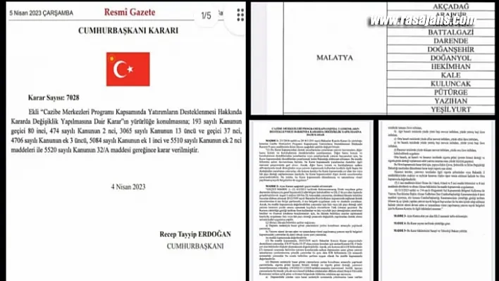 Malatya'nın 13 ilçesine 6 Bölge Desteği