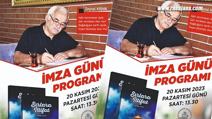 Şair Zeynal Kırnık 20 Kasım'da imza günü düzenliyor