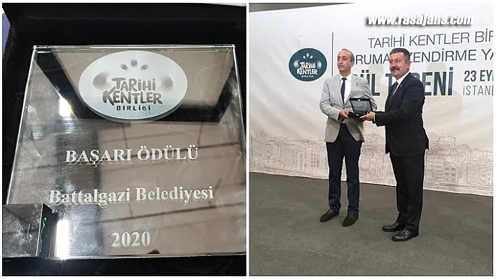 Tarihi Kentler Birliğinden Battalgazi Belediyesi'ne Ödül