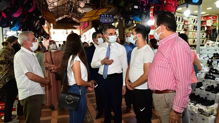Vali Baruş ve Keskin'den esnaf ziyareti
