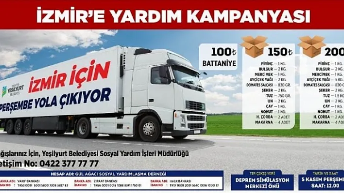 Yeşilyurt Belediyesi Depremzedeler İçin Yardım Kampanyası Başlattı